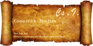 Csesznik Ibolya névjegykártya